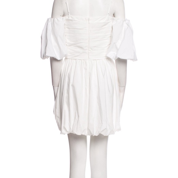 SIMKHAI Sanam Mini Bubble Dress, WHITE off shoulder, size 0 style 223-1129 - Picture 6 of 6